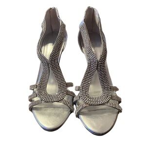 ANTONIO MELANI Silver Embellished Heels